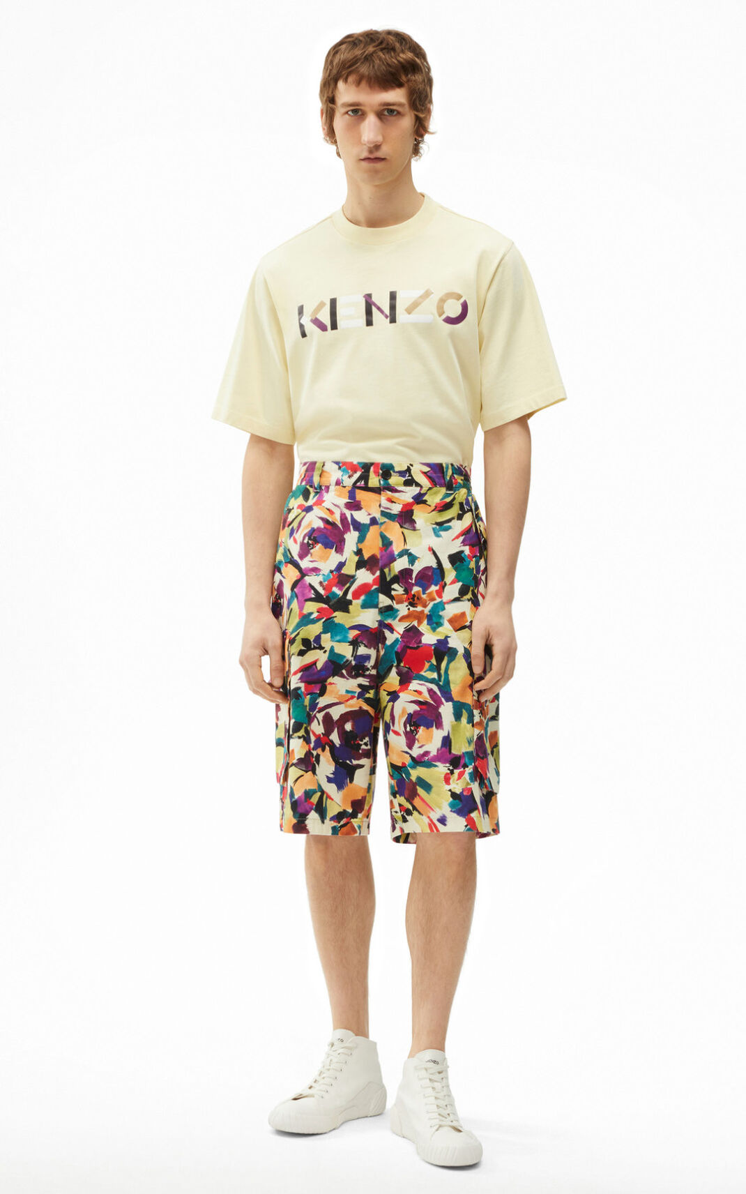 Kenzo Archive Floral cargo Kratke Hlače Muške - Maslinasto Zelene - Hrvatska YKJDRU571